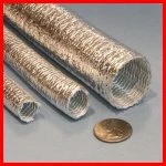 Aluminized Convoluted Heat Reflective Sleeve - 4ft stick